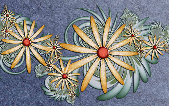 Обои картинки фото 3д, графика, flowers, цветы, узор, цветок