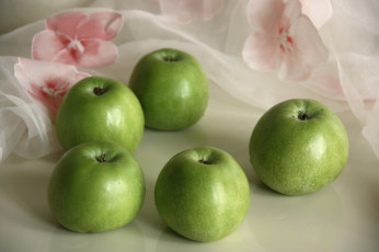 Картинка еда Яблоки зеленый