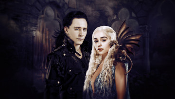 Картинка thor vs game of thrones кино фильмы unknown другое daenerys loki