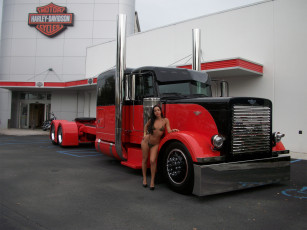 Картинка автомобили авто+с+девушками garage red sexy peterbilt black lady