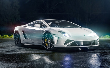 Картинка автомобили lamborghini блеск белый ламборгини ночь