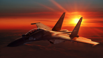 Картинка авиация авиационный+пейзаж креатив су-30мк