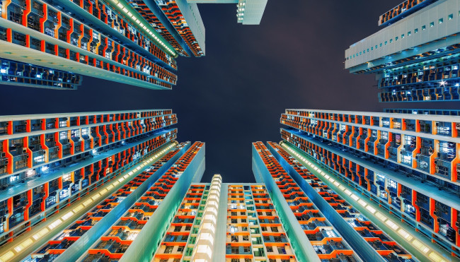 Обои картинки фото города, гонконг , китай, ракурс, дома, небоскребы, здания