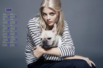 Картинка календари девушки взгляд морда собака