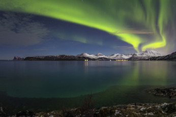 Картинка природа северное+сияние простор