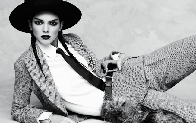 Обои картинки фото kendall jenner, девушки, -unsort , Черно-белые обои, kendall, jenner