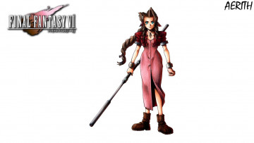 Картинка видео+игры final+fantasy+vii aerith gainsborough коса шест