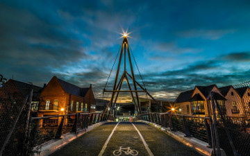 Картинка города -+мосты норвич мост вечер свет городской вид норфолк англия