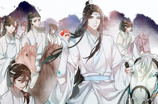 Обои картинки фото аниме, mo dao zu shi, всадники, заклинатели