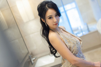 Картинка девушки -+азиатки азиатка платье взгляд