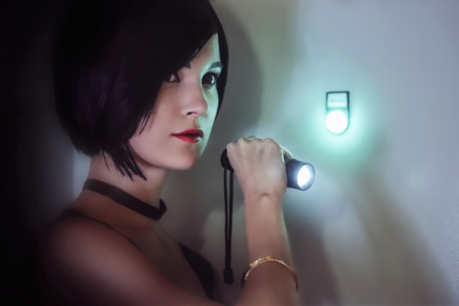 Обои картинки фото девушки, ксана станкевич, лицо, образ, фонарик