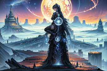 Картинка аниме магия +колдовство +halloween нейросети графика нейроарт ai art нейронные сети рисунки нейро искусство