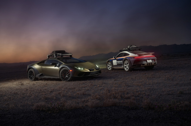 Обои картинки фото автомобили, разные вместе, porsche, lamborghini