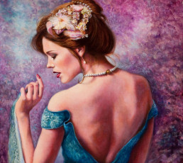 Картинка рисованные люди девушка декольте спина