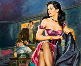 Картинка рисованные люди воровка