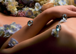 Картинка разное украшения аксессуары веера гортензия кольцо серьги рука