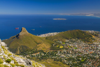 Картинка cape town столовая гора города пейзажи город море