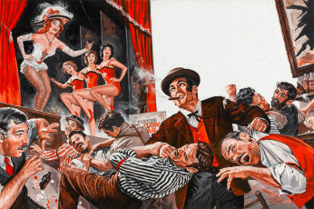 Картинка рисованные люди кабаре драка ситуация