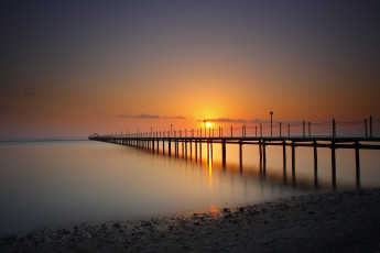 Картинка природа восходы закаты закат мост