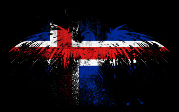 Картинка 3д графика другое брызги орел флаг