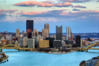 Картинка pittsburgh +++usа города -+панорамы река дома usа