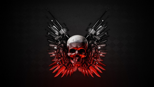 Обои картинки фото expendables 2, кино фильмы, the expendables 2, оружие, череп