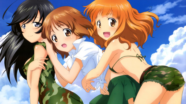 Обои картинки фото girls und panzer, аниме, девушки