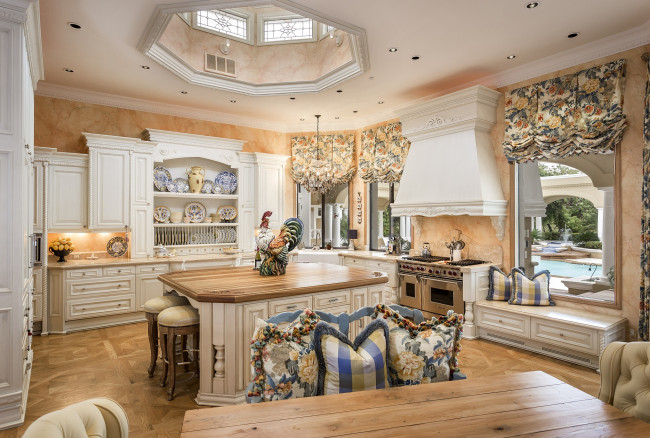 Обои картинки фото интерьер, кухня, красота, стиль, петух, мебель