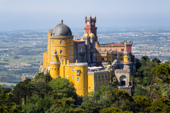 Картинка sintra +portugal города -+дворцы +замки +крепости замок лес гора