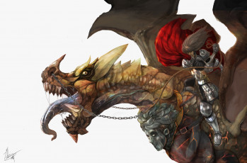 Картинка фэнтези драконы art фантастика наездник дракон язык