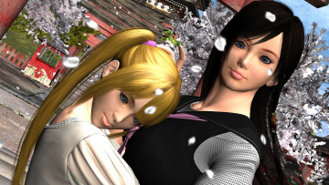 Картинка 3д+графика аниме+ anime лепестки фон взгляд девушки