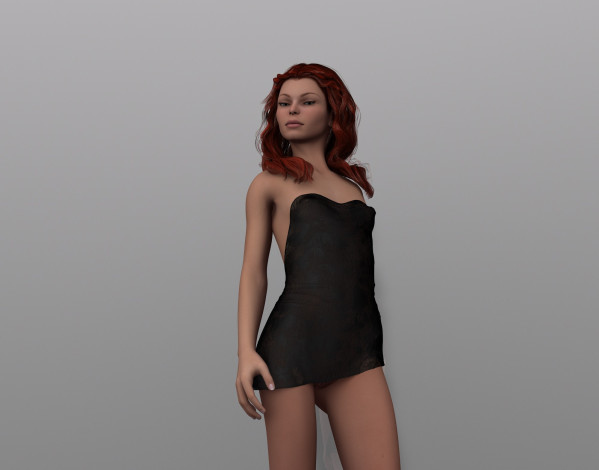 Обои картинки фото 3д графика, люди , people, девушка, рыжая, взгляд, фон