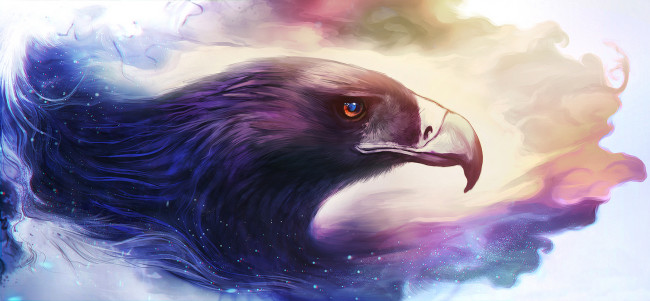 Обои картинки фото рисованное, животные,  птицы,  орлы, орел, птица, клюв