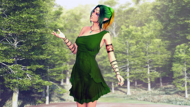 Обои картинки фото 3д графика, эльфы , elves, фон, взгляд, эльфийки