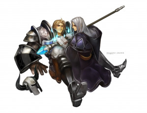 Картинка аниме оружие +техника +технологии парни доспехи маг