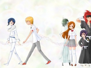 Картинка аниме bleach рукия Чад арт иноуэ орихиме исида урю ичиго куросаки