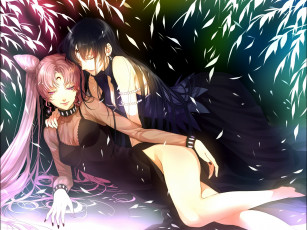 Картинка аниме sailor+moon bishoujo senshi sailor moon сережки лак закрытые глаза две девушки платье длинные волосы black lady chibiusa tomoe hotaru