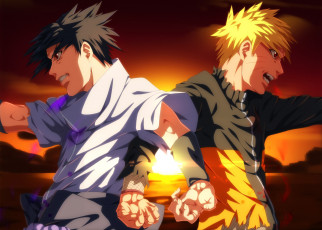 Картинка аниме naruto наруто узумаки саске учиха