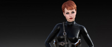 Картинка 3д+графика люди+ people рыжая девушка взгляд фон