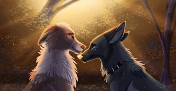 Картинка векторная+графика животные+ animals лес фон взгляд собаки