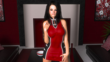 Картинка 3д+графика люди+ people взгляд фон девушка