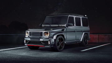 Картинка автомобили mercedes-benz front night tuning black stone amg g63