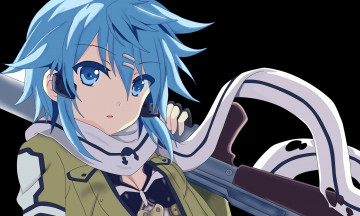 Картинка аниме sword+art+online asada shino sinon gun gale online