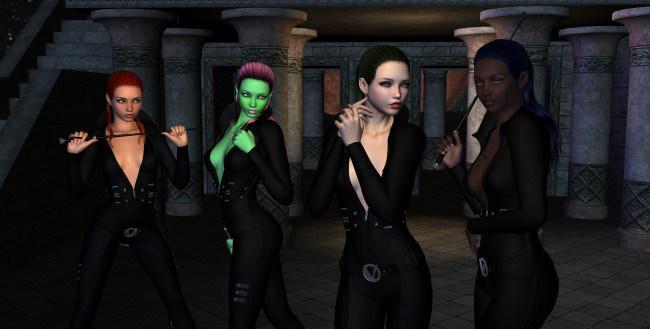 Обои картинки фото 3д графика, фантазия , fantasy, халк, фон, взгляд, девушки