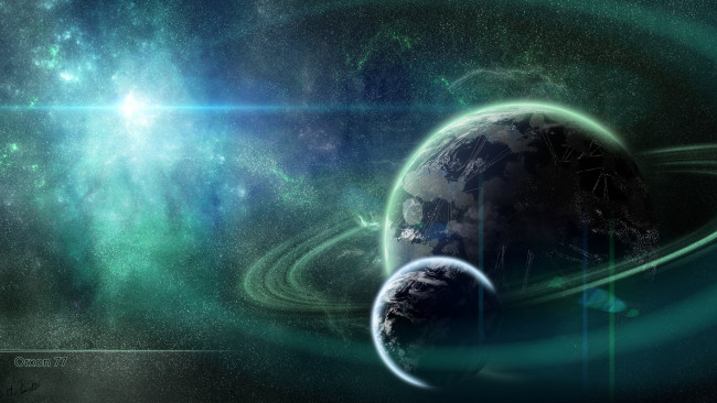 Обои картинки фото космос, арт, галактика, звезды, планеты, вселенная