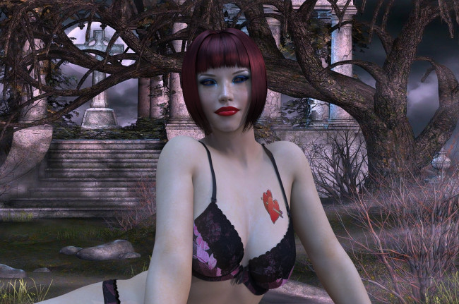 Обои картинки фото 3д графика, люди , people, фон, взгляд, девушка