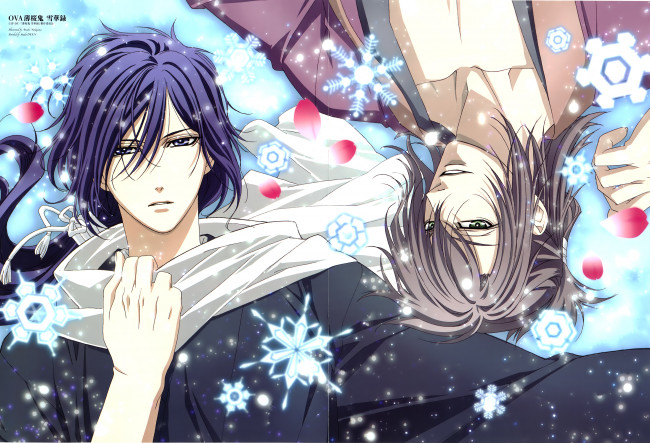 Обои картинки фото аниме, hakuoki, арт, парни