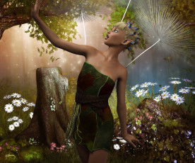 Картинка 3д+графика эльфы+ elves фон взгляд эльфийка