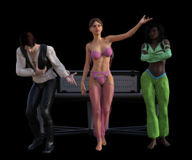 Картинка 3д+графика люди+ people взгляд девушки фон