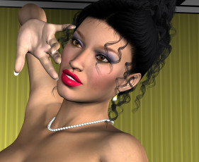 Картинка 3д+графика портрет+ portraits фон взгляд девушка